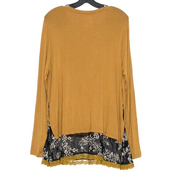 LOGO Lori Goldstein Tunic Top Boho Cottagecore Cozy Grunge Romantic Goth Lace XL - Picture 2 of 7